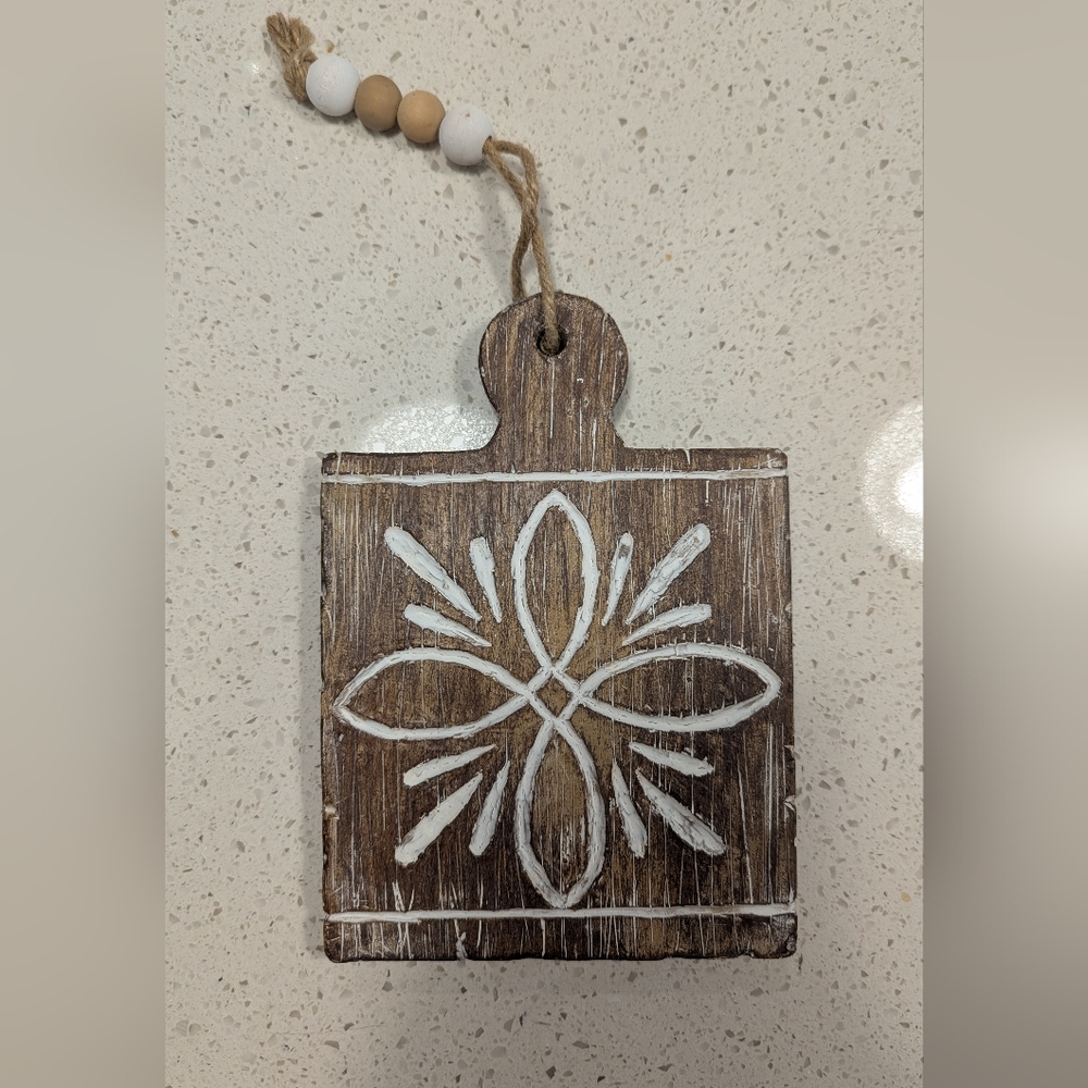 Rustic Brown and White Holiday Ornament